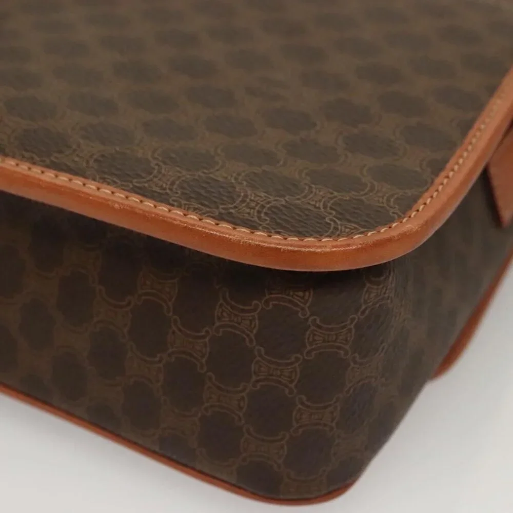 Authentic CELINE Macadam Canvas Shoulder Bag PVC Leather Brown Gold - Picture 16 of 16